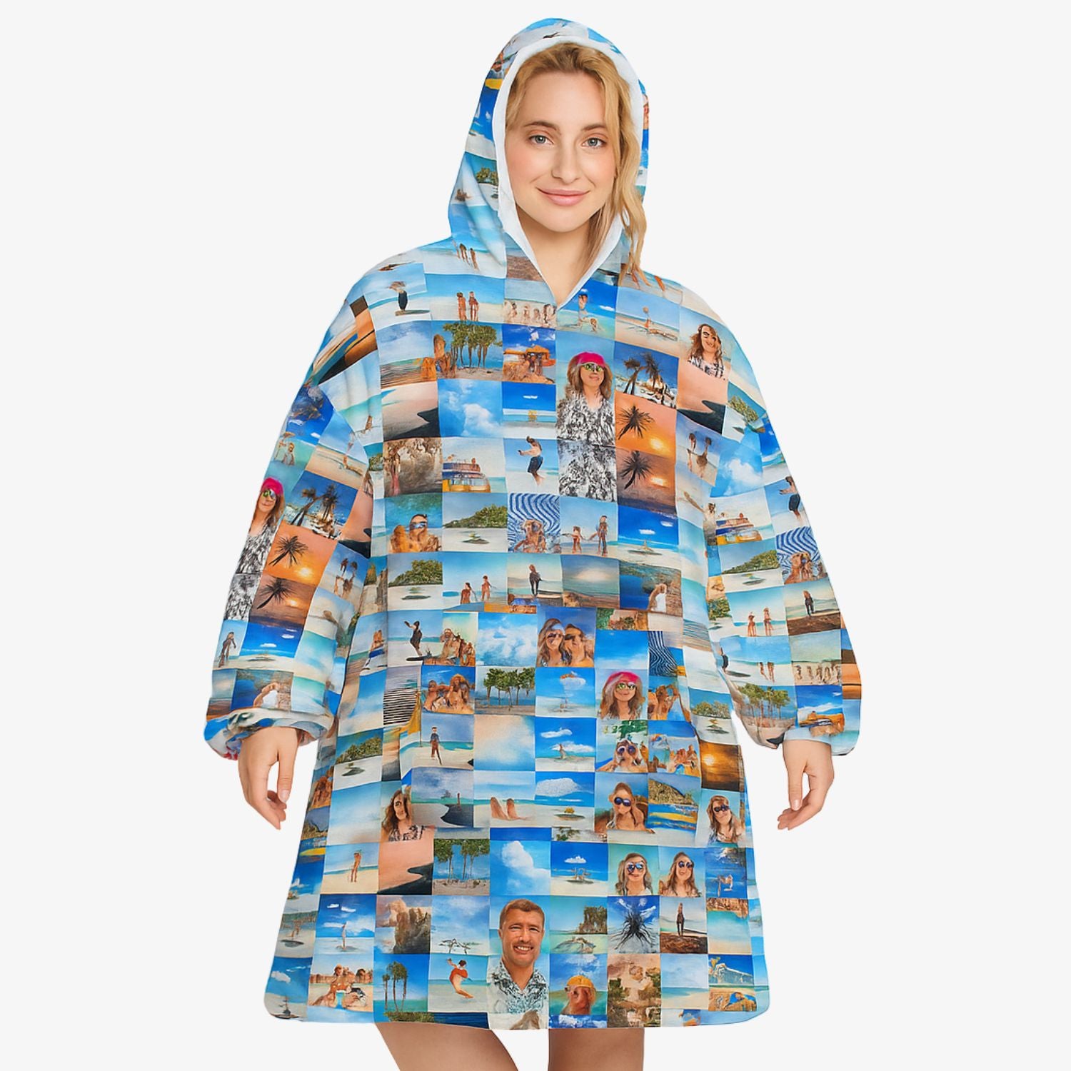 Photo Collage Hoodie Blanket