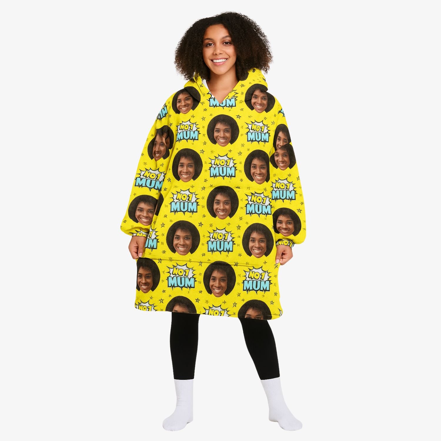 Number 1 Mum Hoodie Blanket