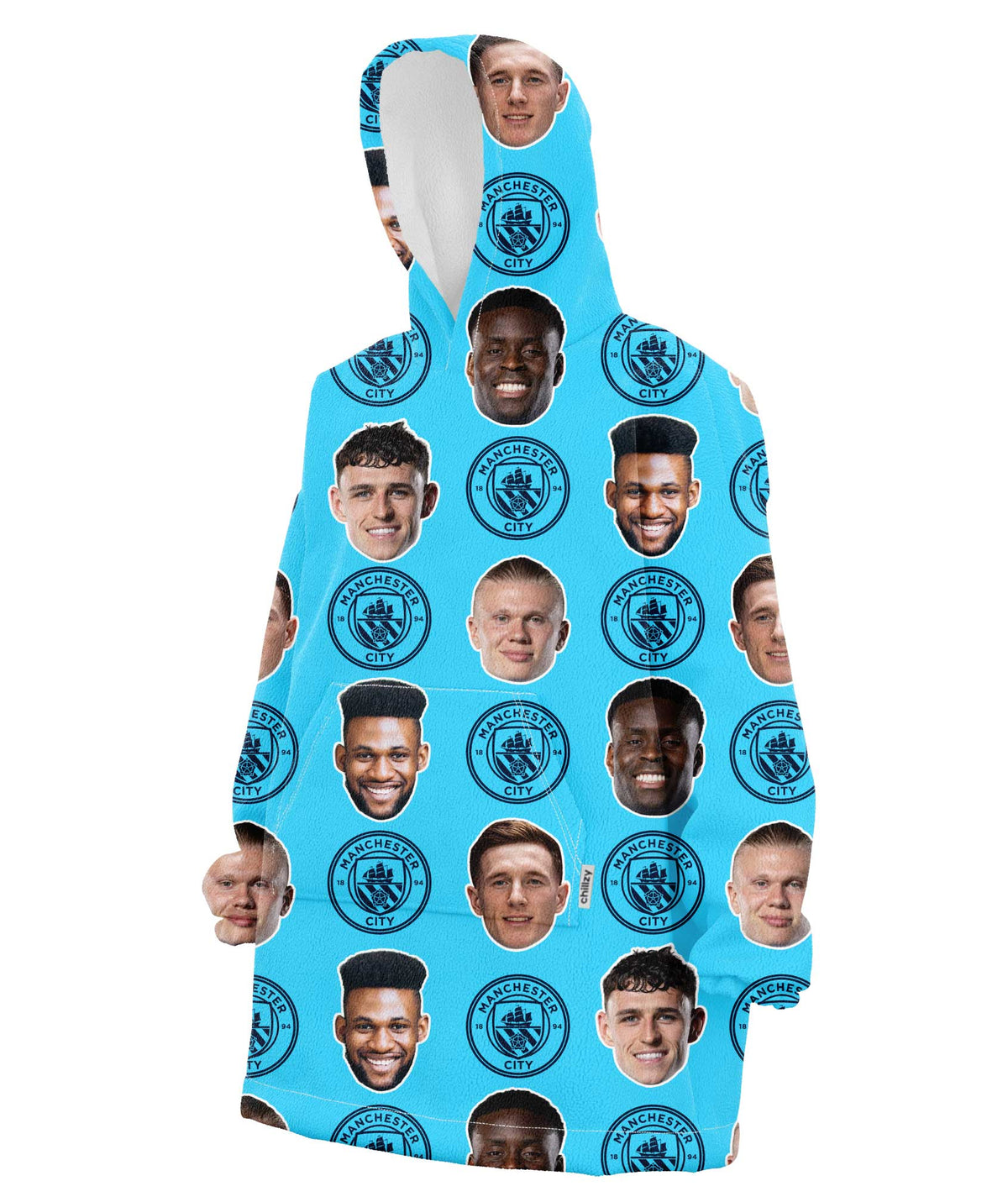 Personalised Man City Players Hoodie Blanket