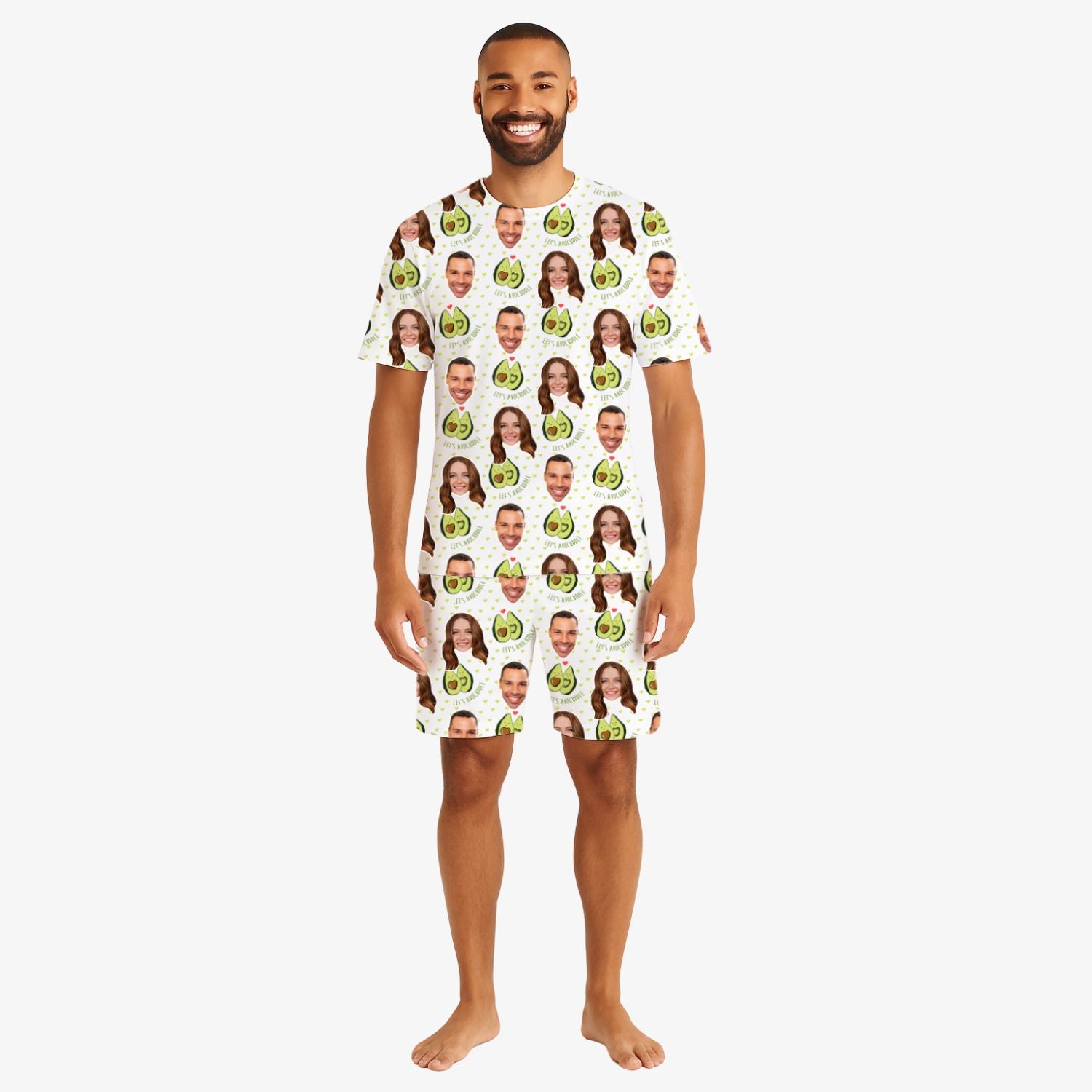 Men's Let's Avocuddle Personalised PJs - Shorts Set