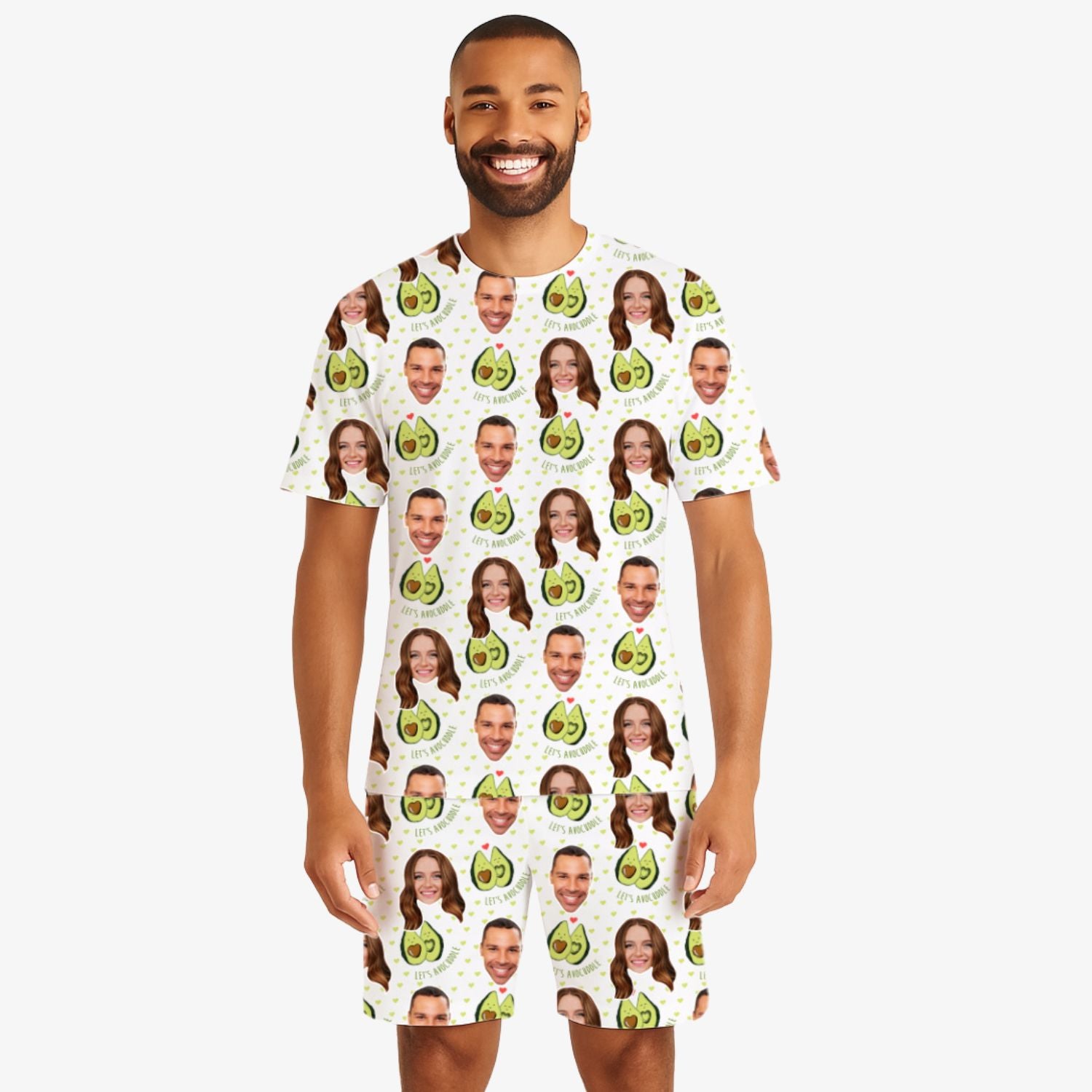 Men's Let's Avocuddle Personalised PJs - Shorts Set