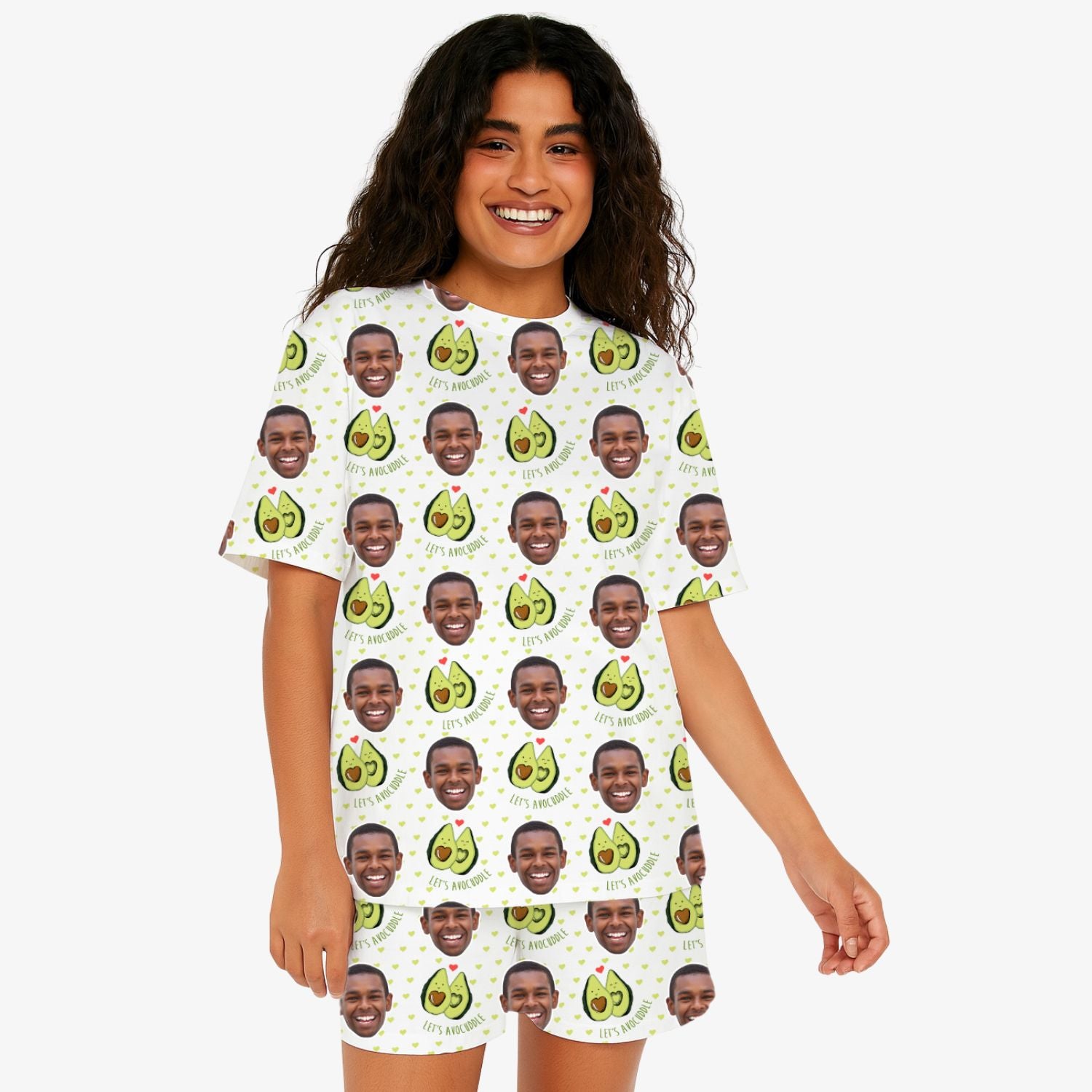 Women's Let's Avocuddle Personalised PJs - Shorts Set