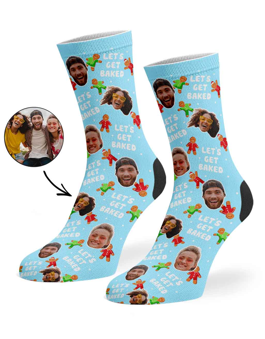 Let's Get Baked Gingerbread Christmas Socks