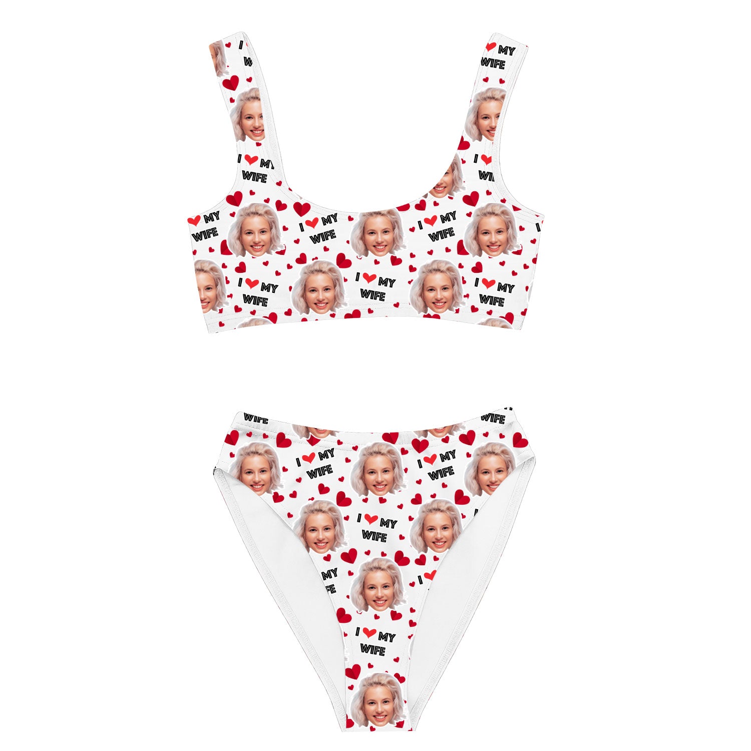 I Love My Wife Custom Made Bikini Set