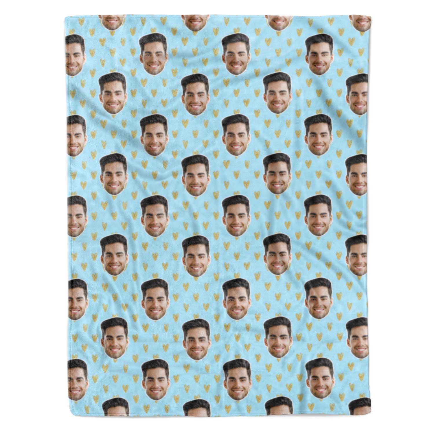 Gold Hearts Personalised Blanket