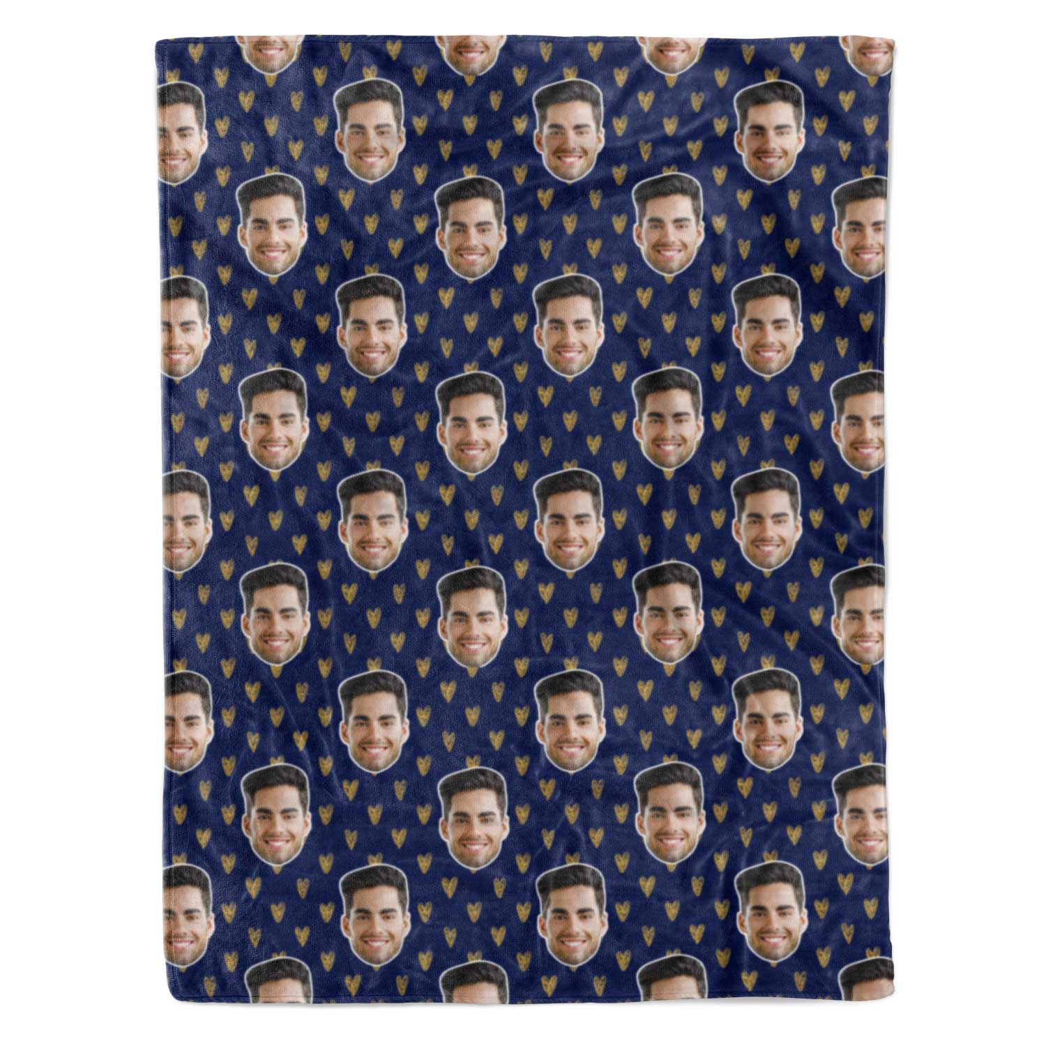 Gold Hearts Personalised Blanket