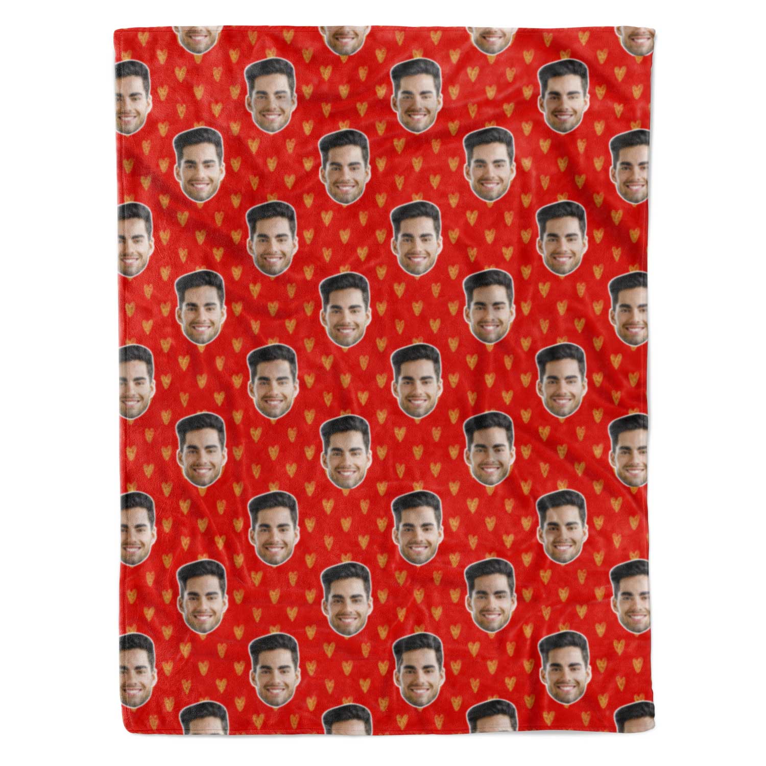 Gold Hearts Personalised Blanket