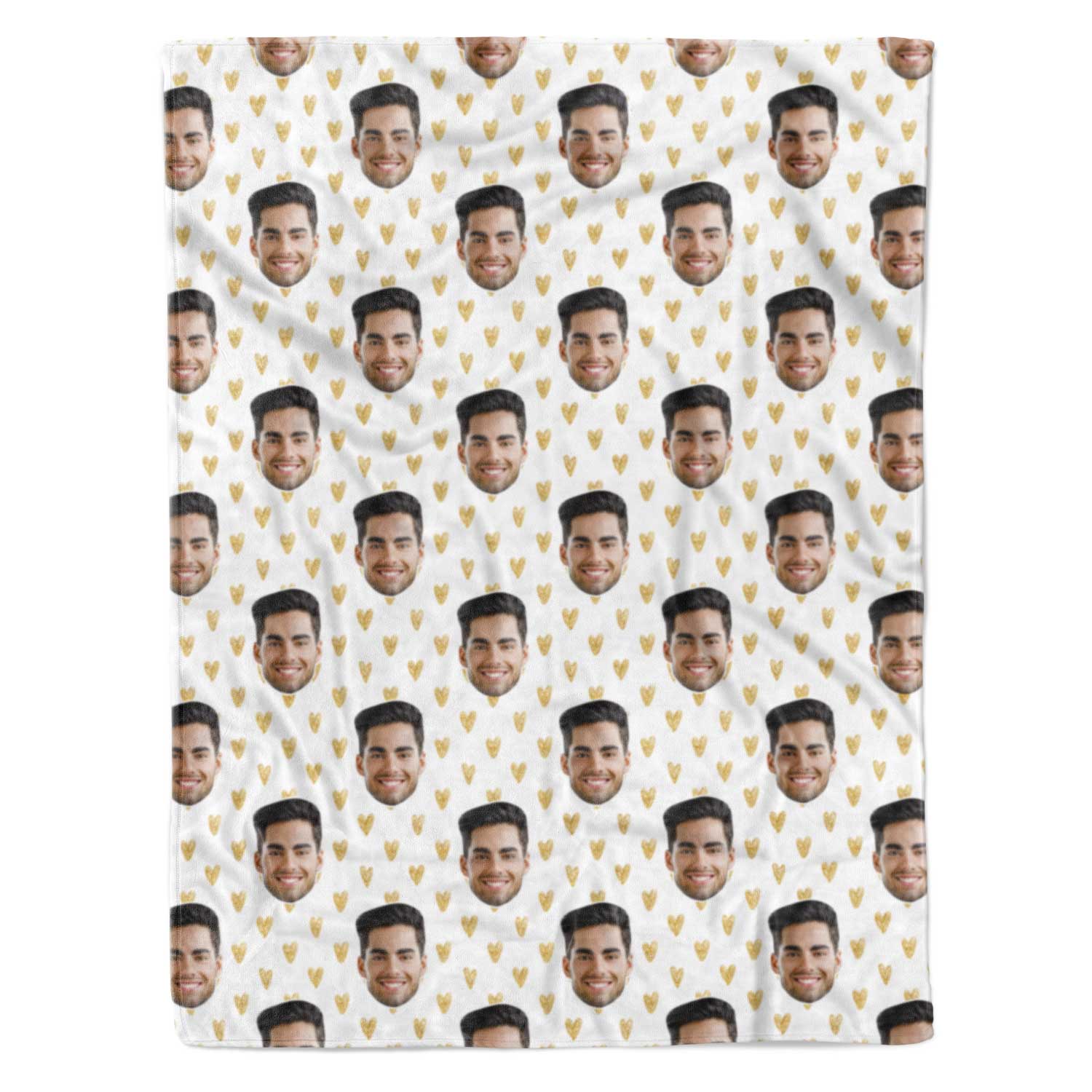 Gold Hearts Personalised Blanket