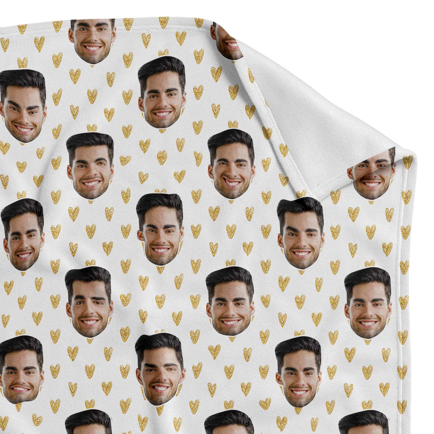 Gold Hearts Personalised Blanket