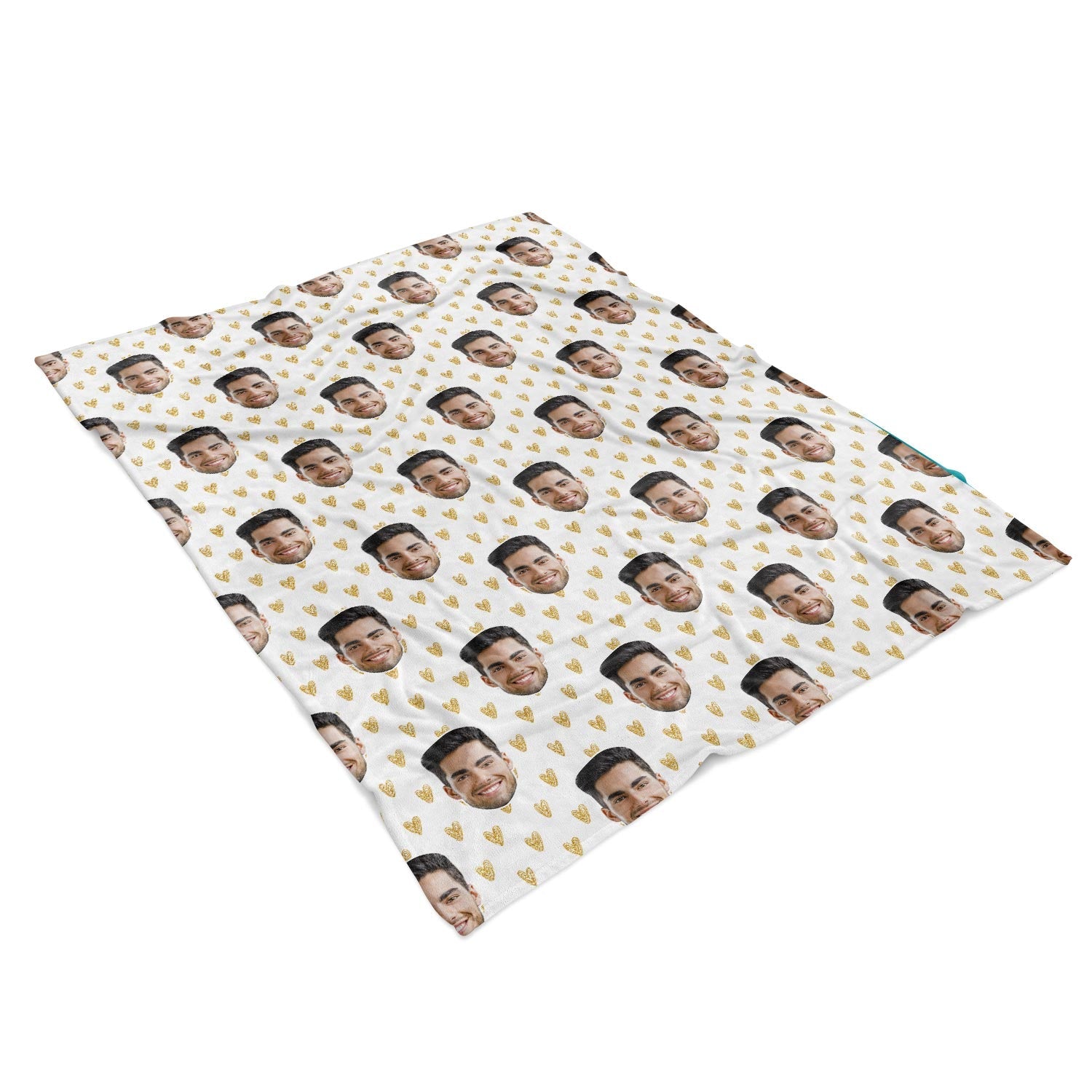 Gold Hearts Personalised Blanket