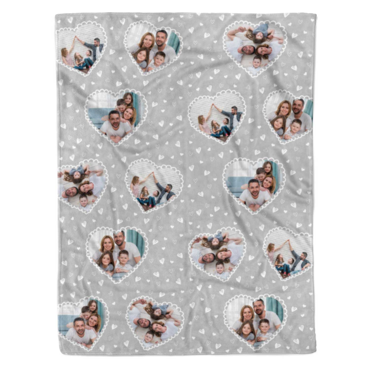 Lace Heart Collage Personalised Blanket