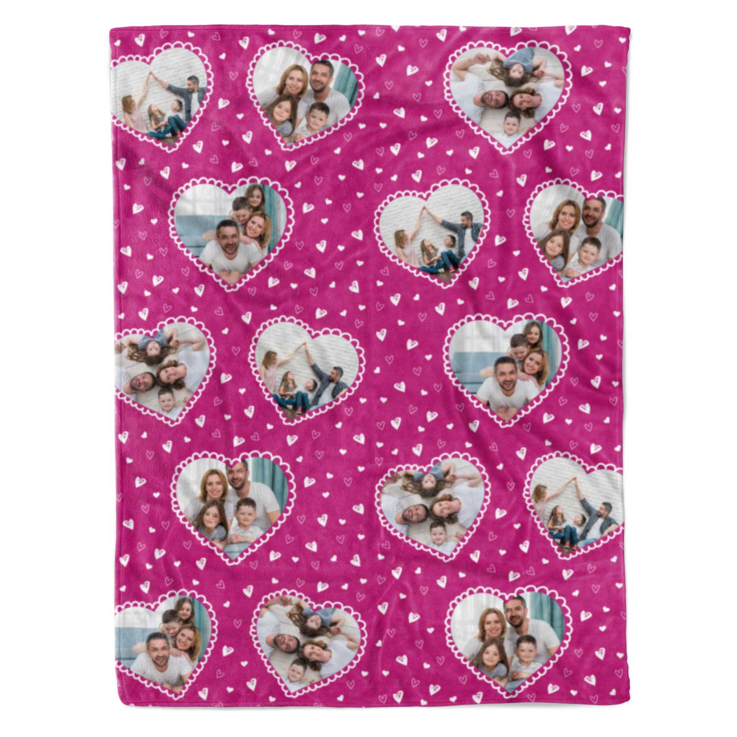 Lace Heart Collage Personalised Blanket