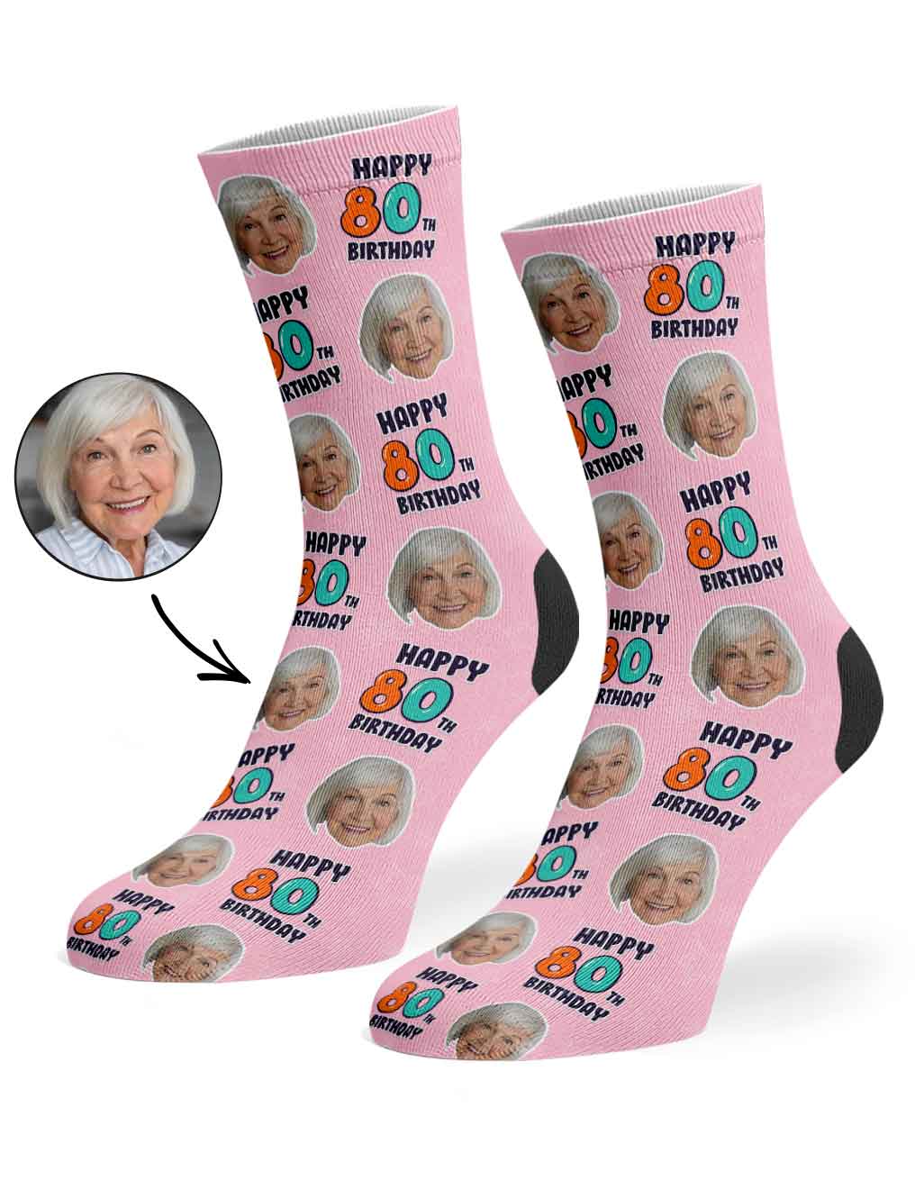 80th Birthday Socks