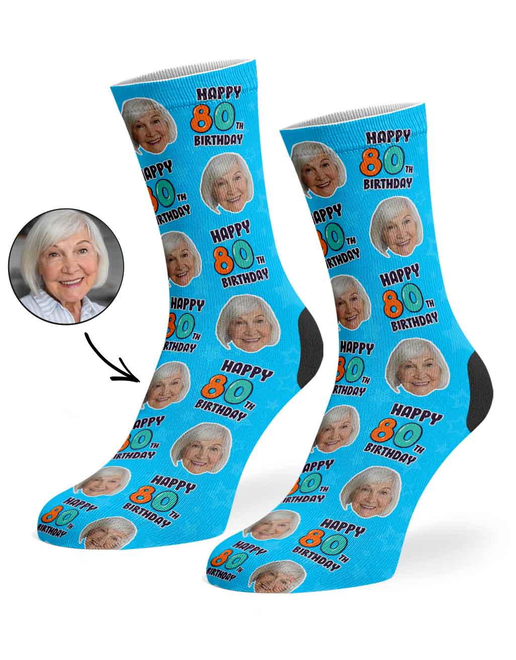 80th Birthday Socks
