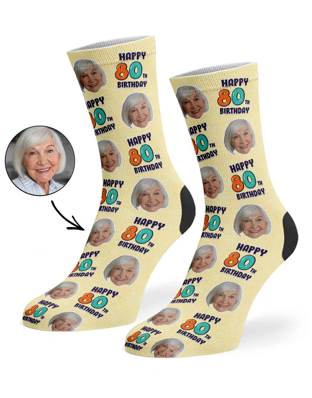 80th Birthday Socks