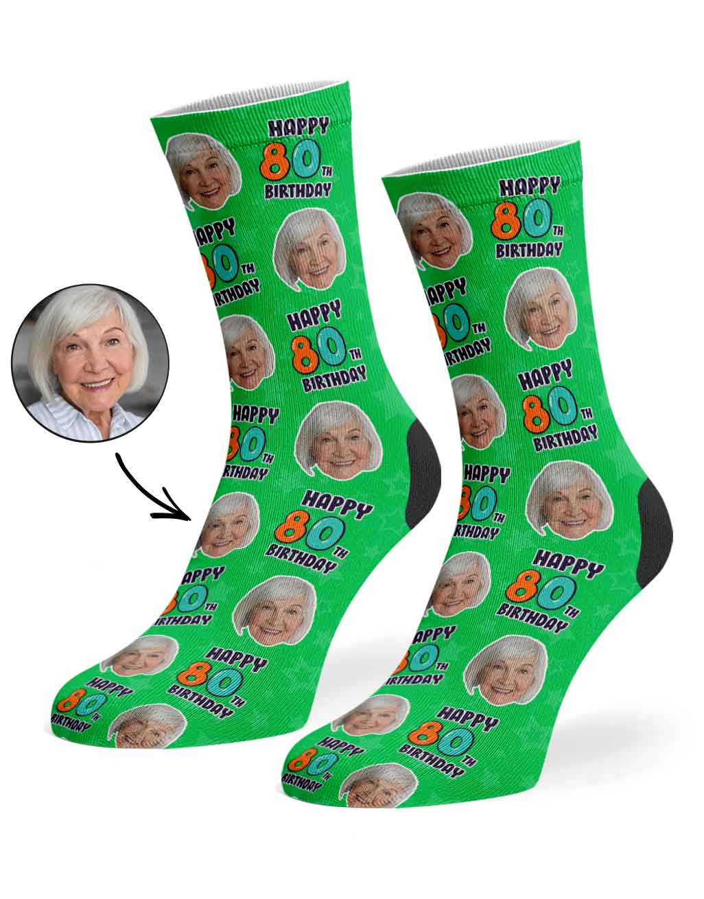 80th Birthday Socks
