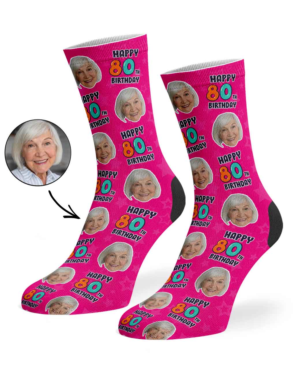 80th Birthday Socks