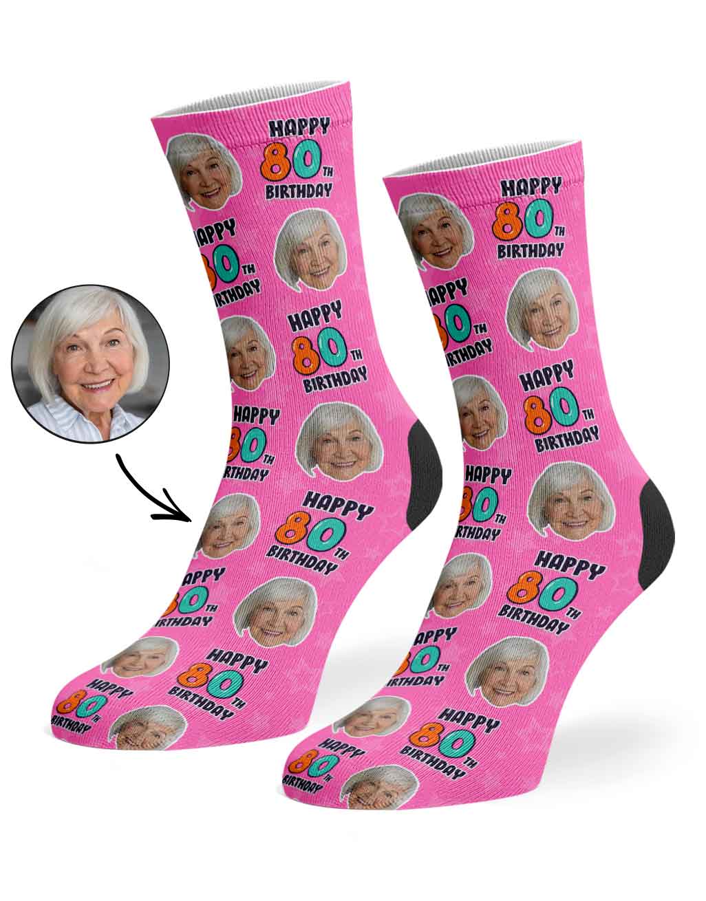 80th Birthday Socks