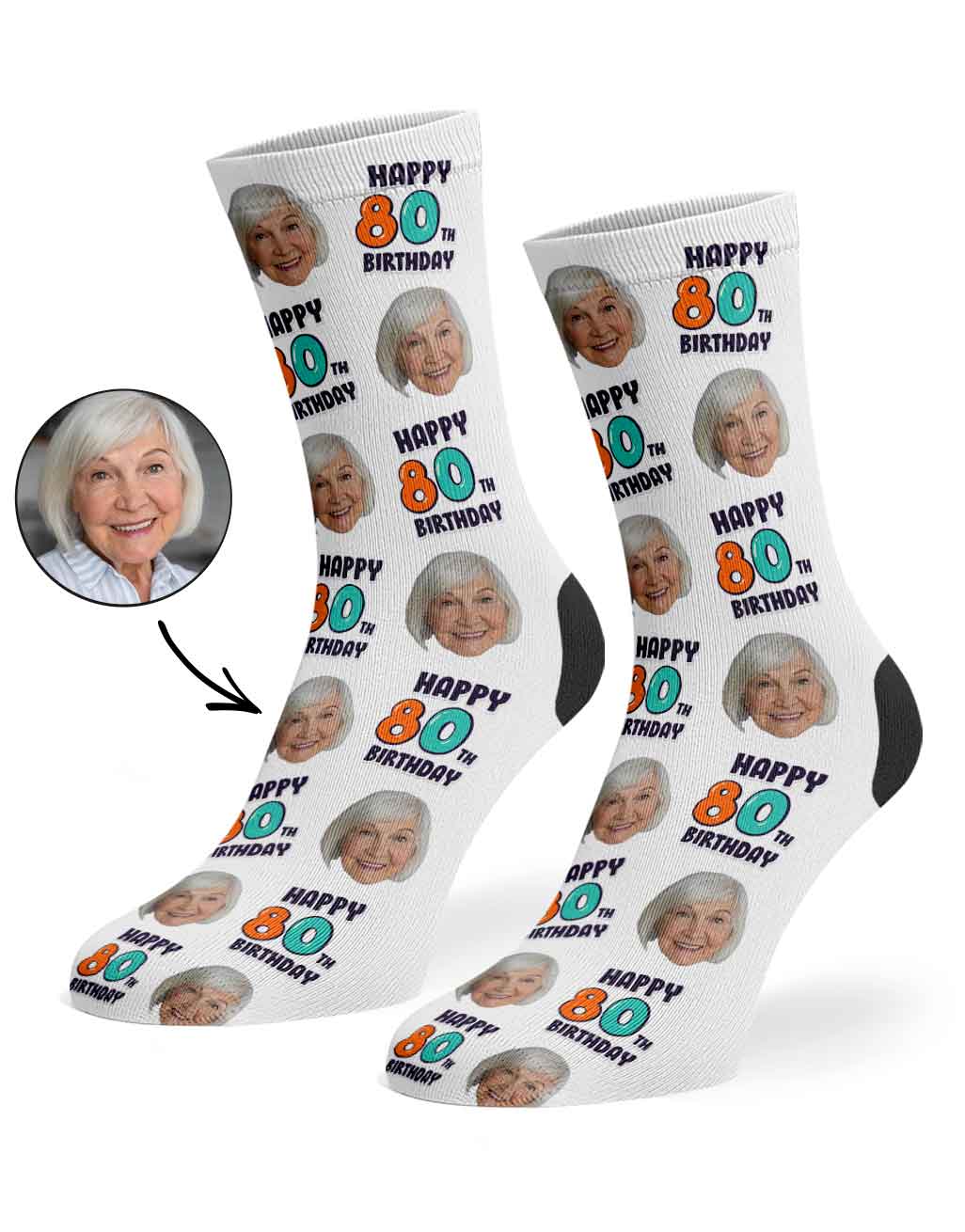 80th Birthday Socks