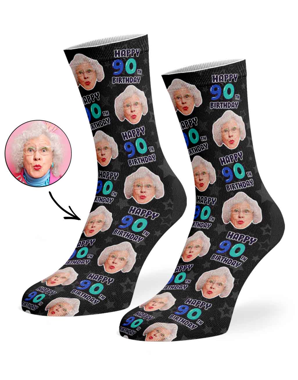 90th Birthday Socks