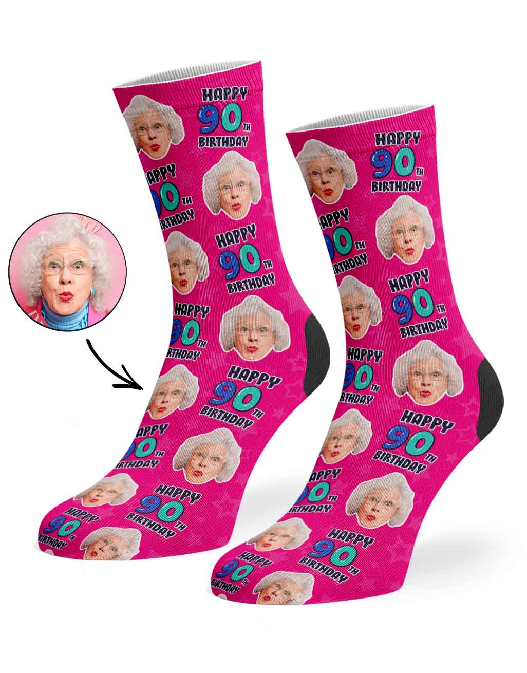 90th Birthday Socks