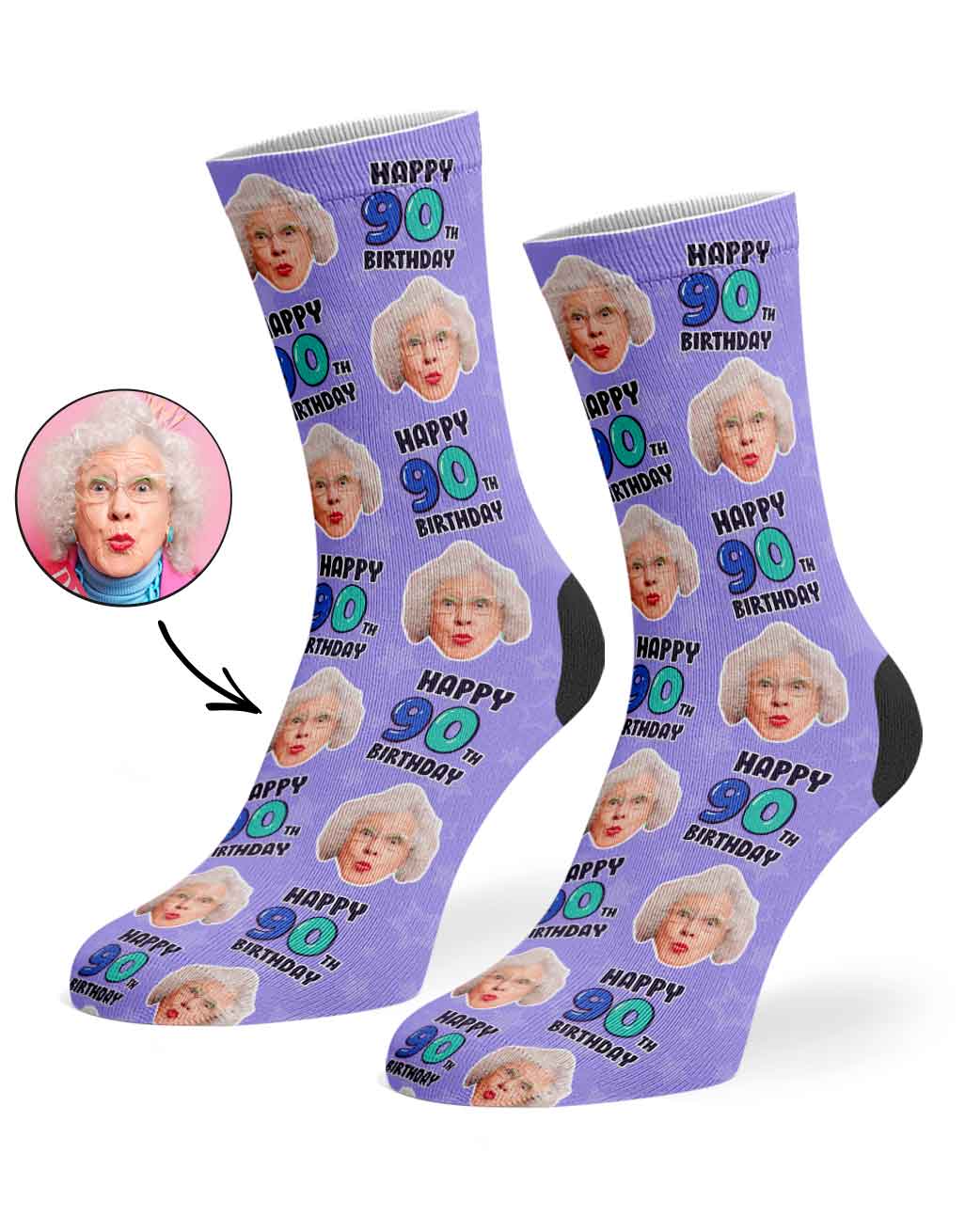 90th Birthday Socks