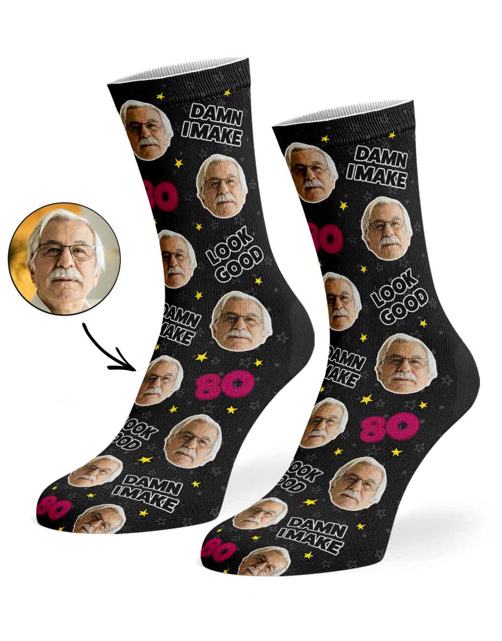 Damn I Make 80 Look Good Socks