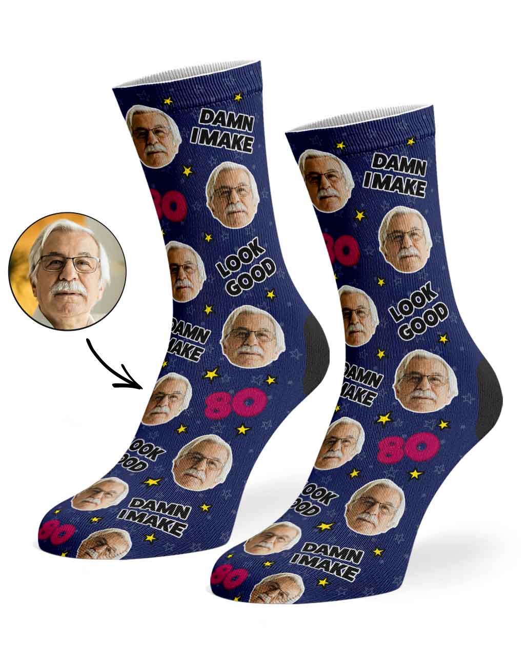 Damn I Make 80 Look Good Socks