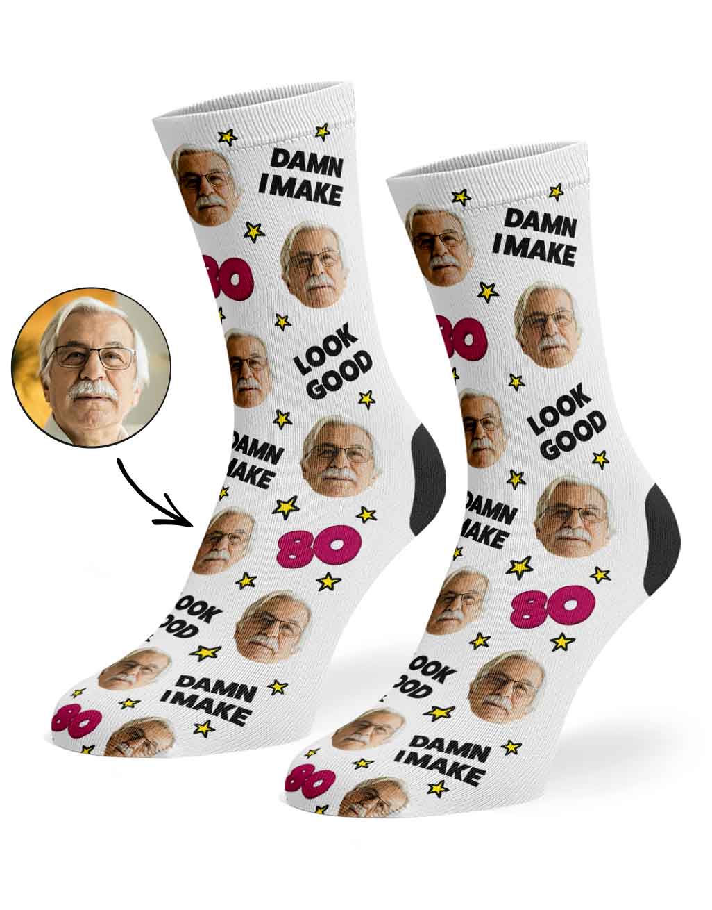 Damn I Make 80 Look Good Socks