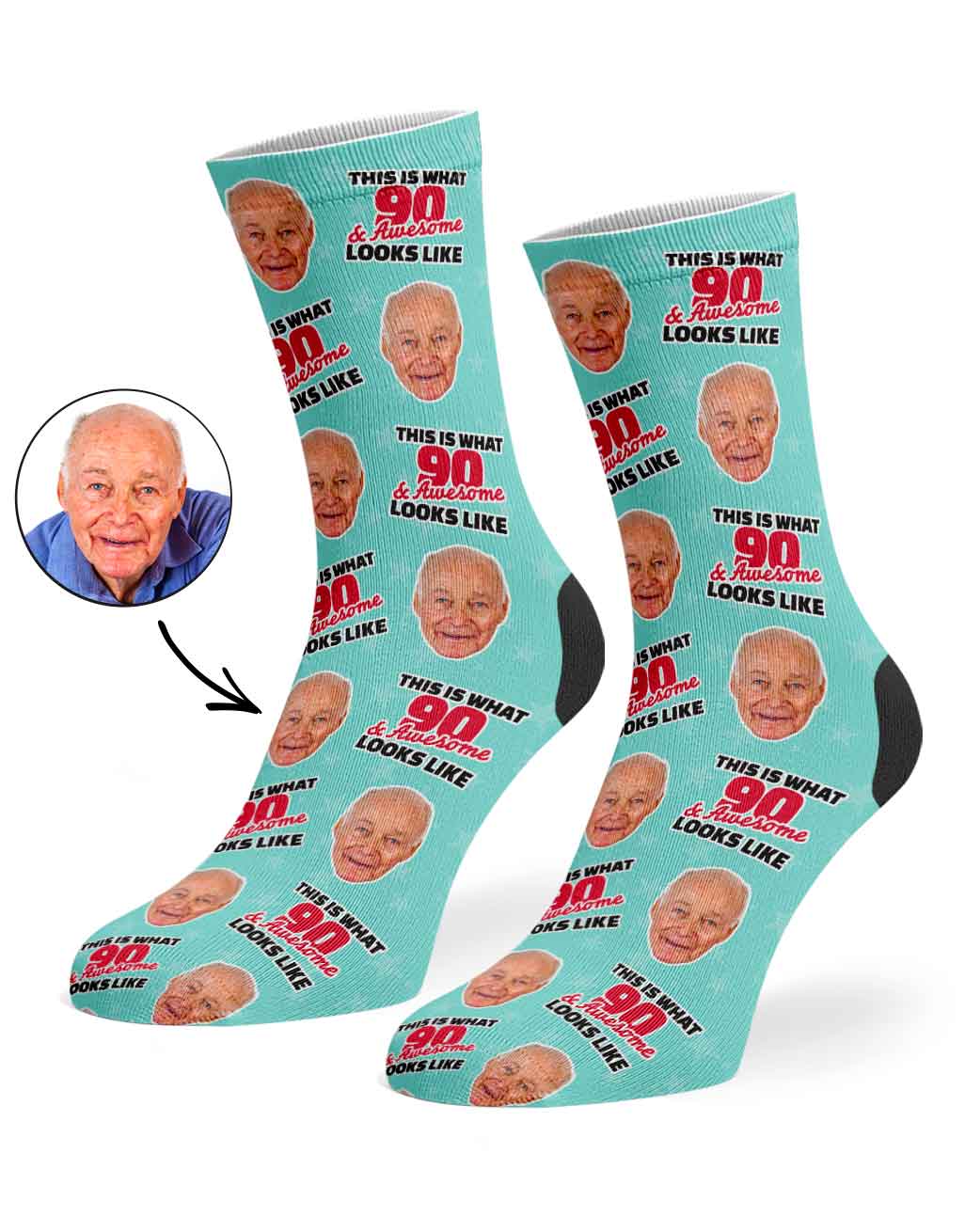 This Is What 90 & Awesome Looks Like Socks