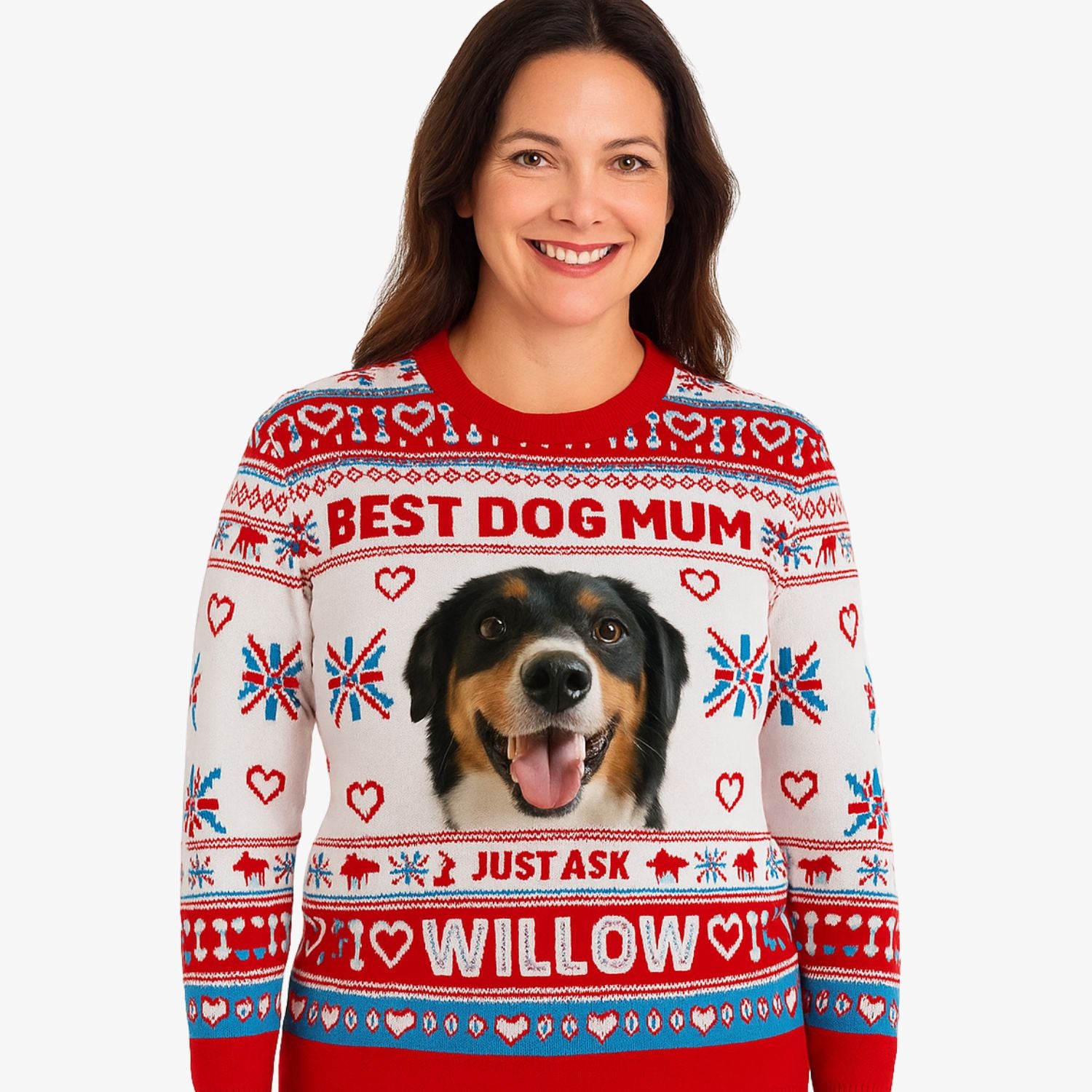 The Best Dog Mum Personalised Christmas Jumper