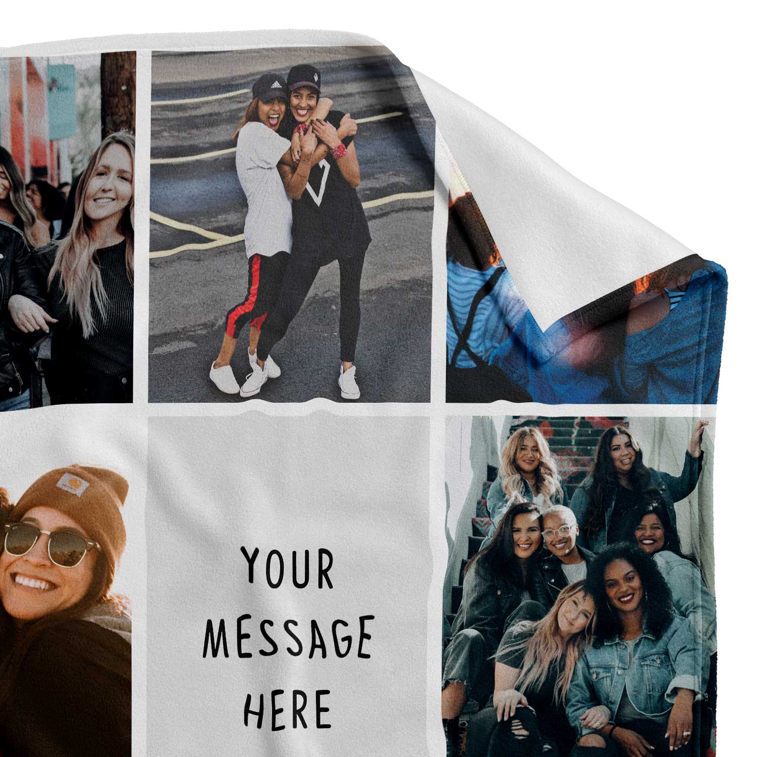 8 Photo Collage Personalised Blanket With Custom Text