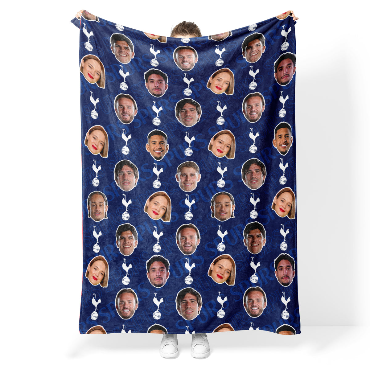 Spurs Players & Your Face Personalised Blanket