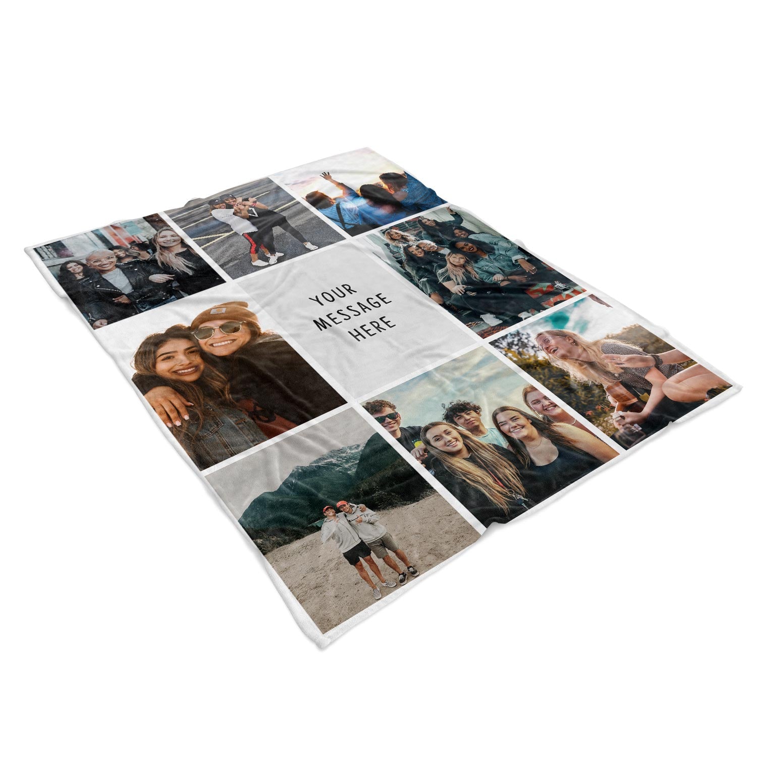 8 Photo Collage Personalised Blanket With Custom Text