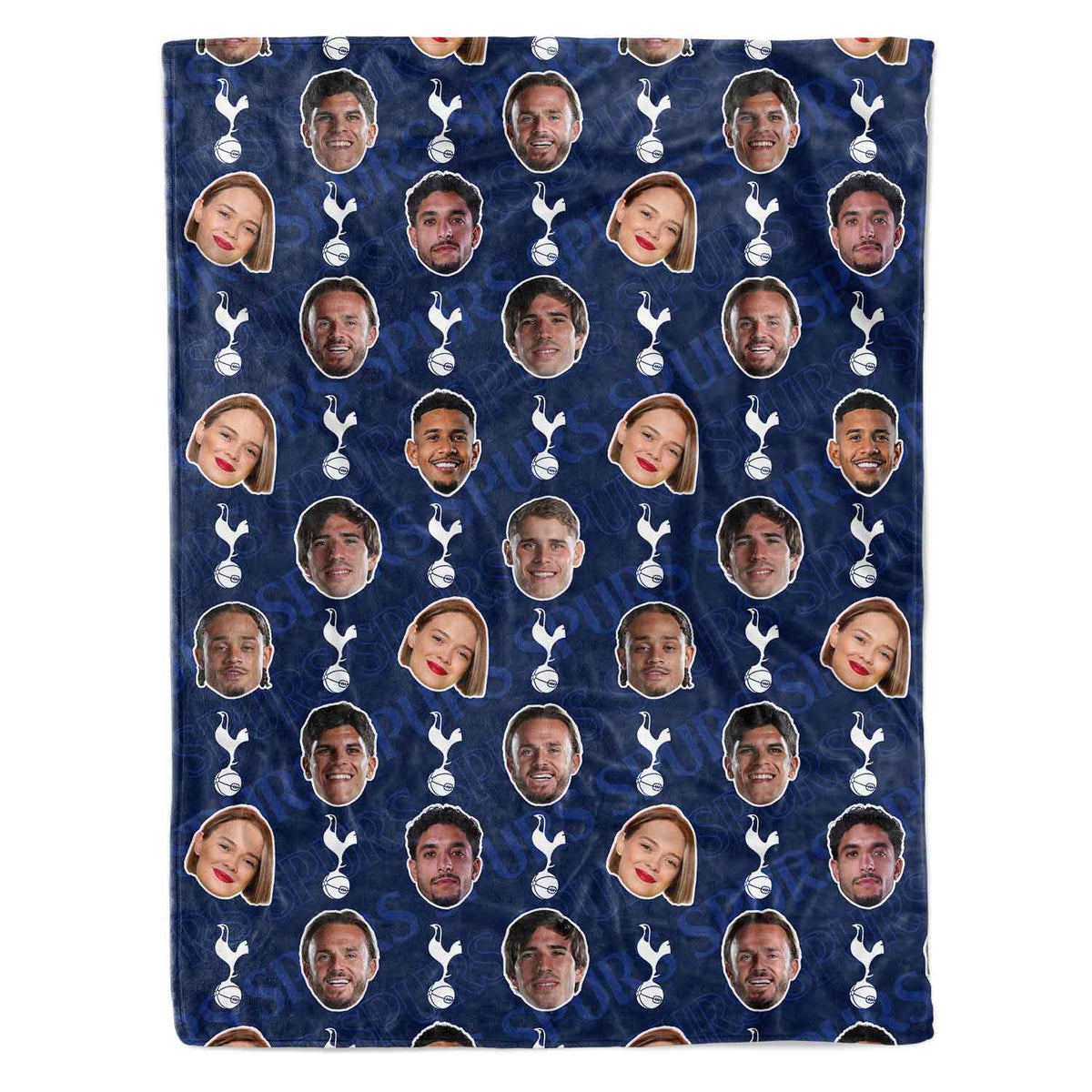 Spurs Players & Your Face Personalised Blanket