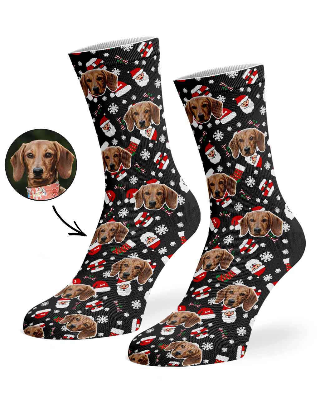 Festive Dog Santa Socks