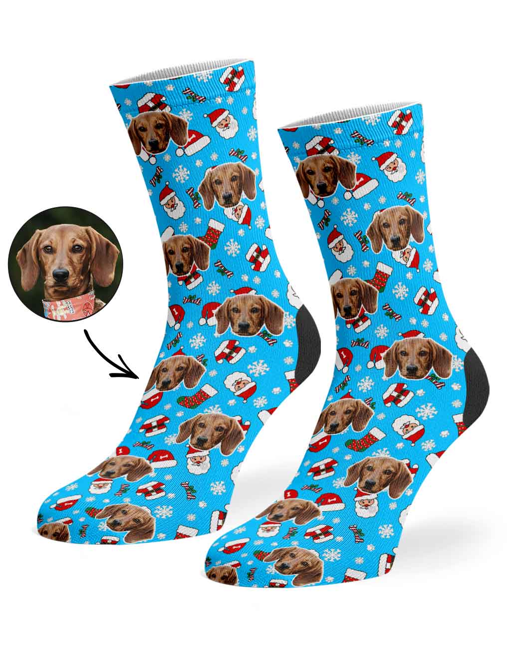Festive Dog Santa Socks
