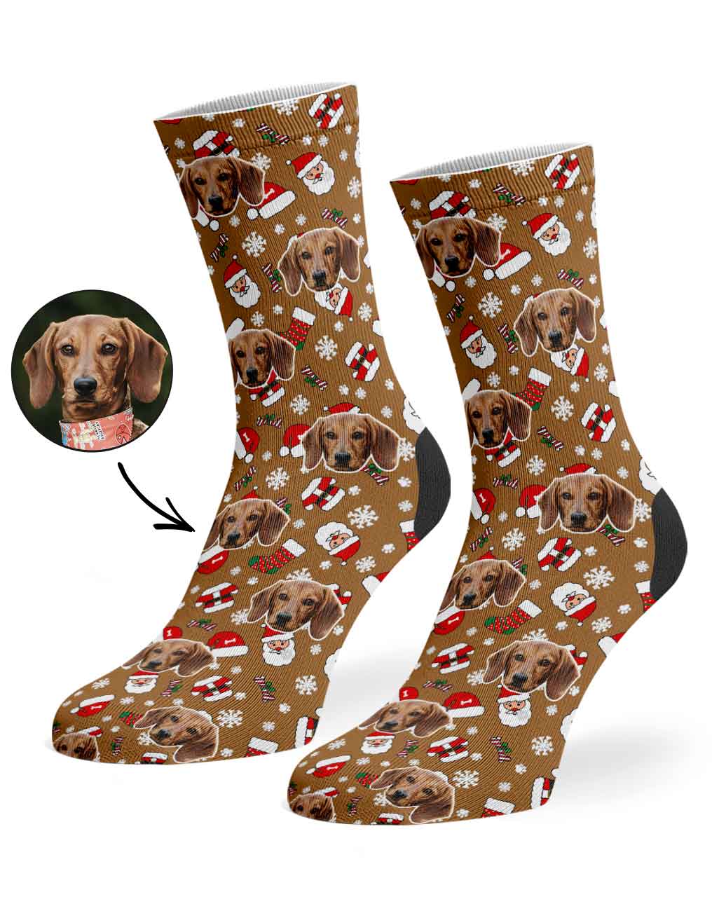Festive Dog Santa Socks