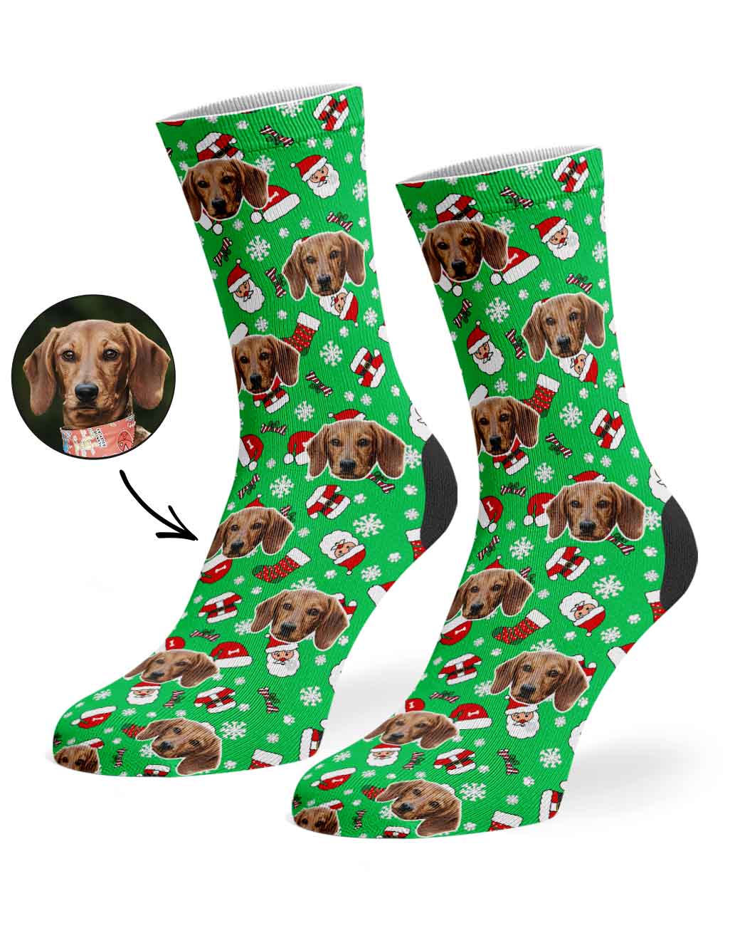 Festive Dog Santa Socks