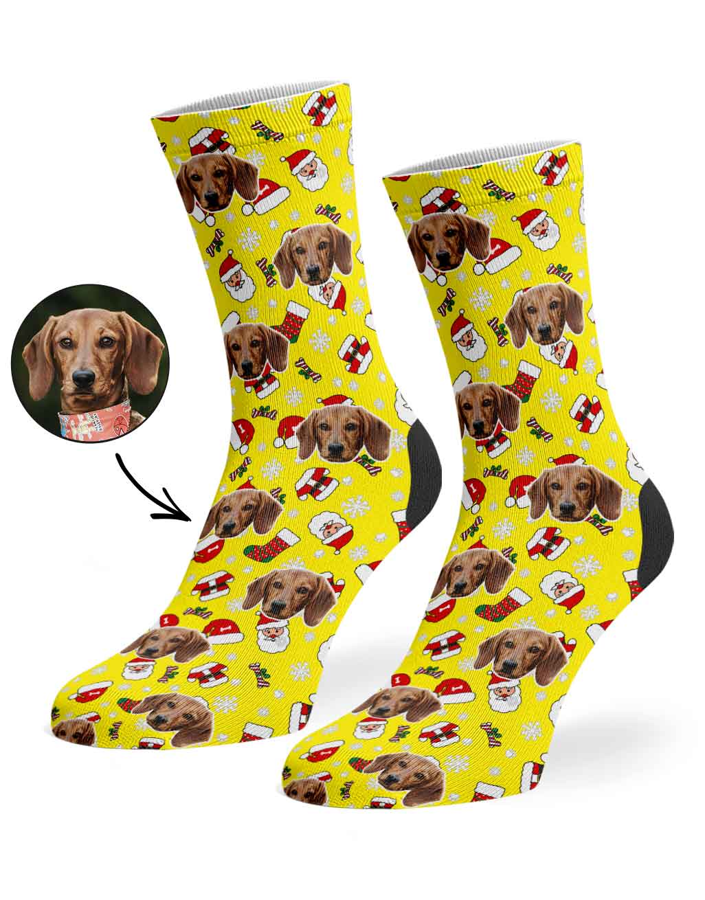 Festive Dog Santa Socks