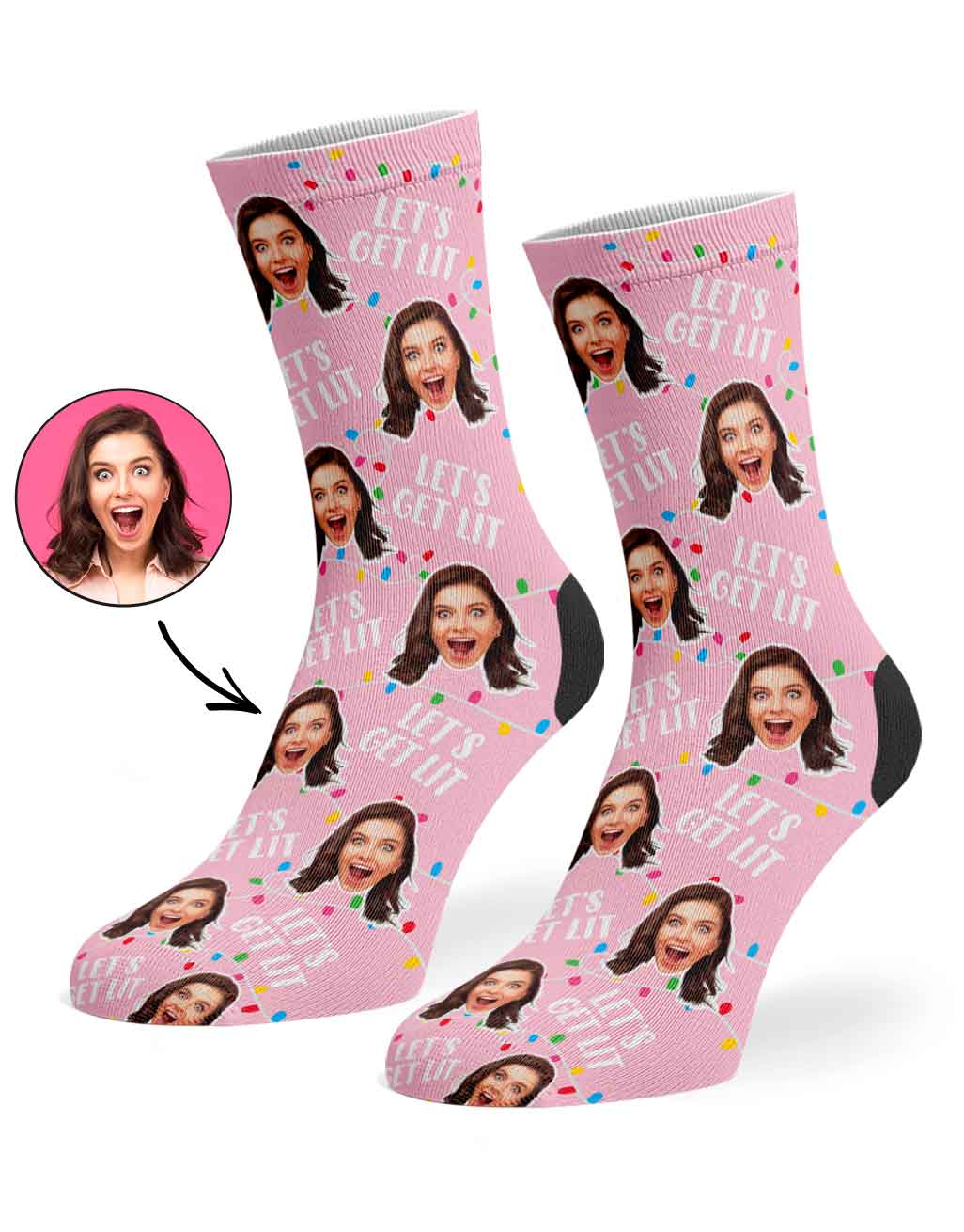 Let's Get Lit Christmas Socks