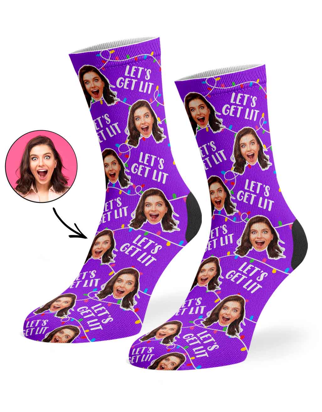 Let's Get Lit Christmas Socks