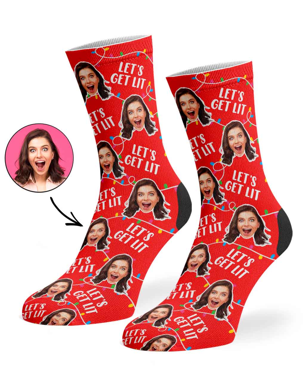 Let's Get Lit Christmas Socks