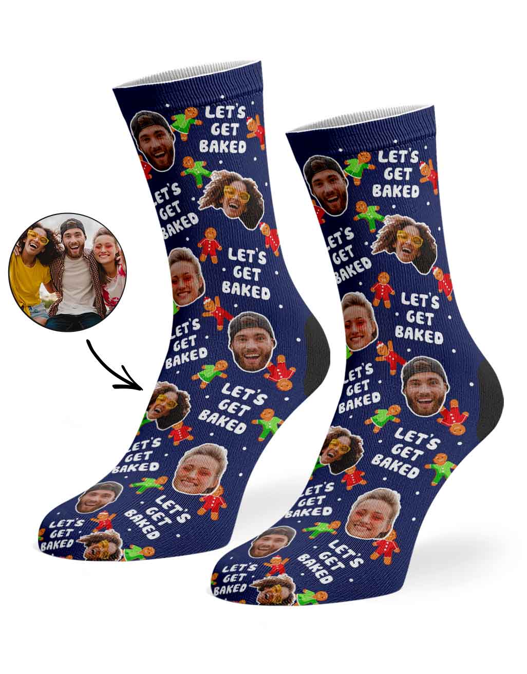 Let's Get Baked Gingerbread Christmas Socks