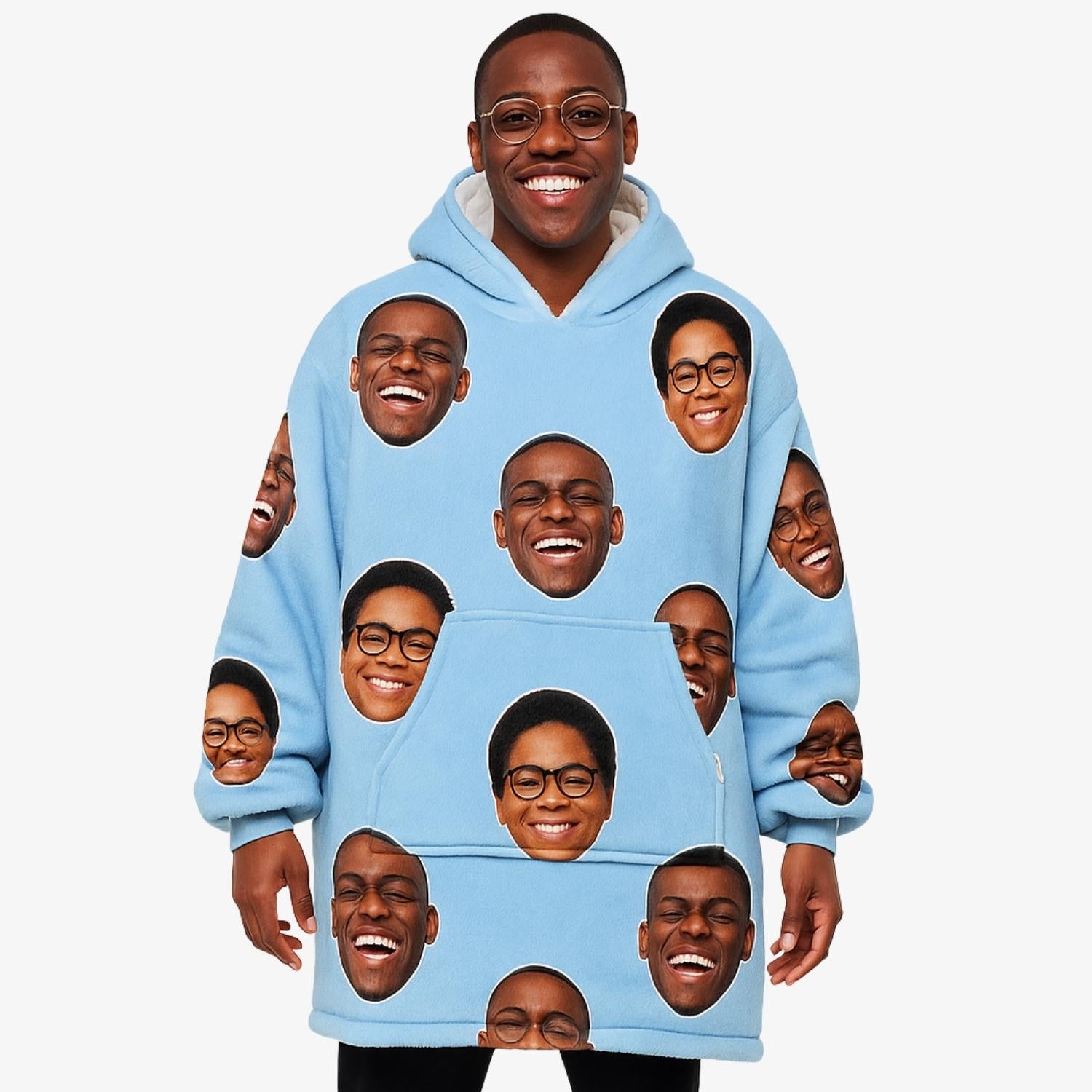 Couples Face custom Hoodie Blanket
