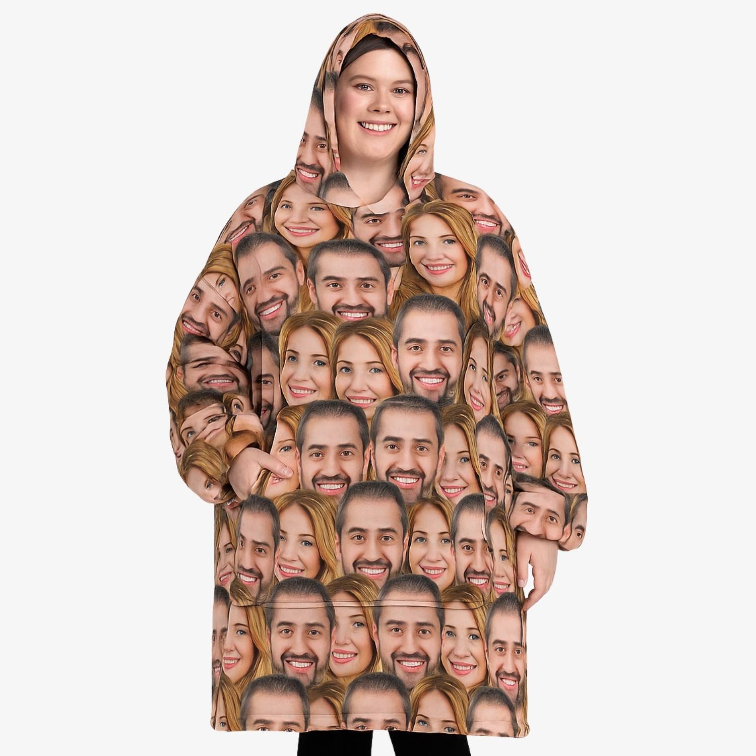 Couples Face Mash Hoodie Blanket