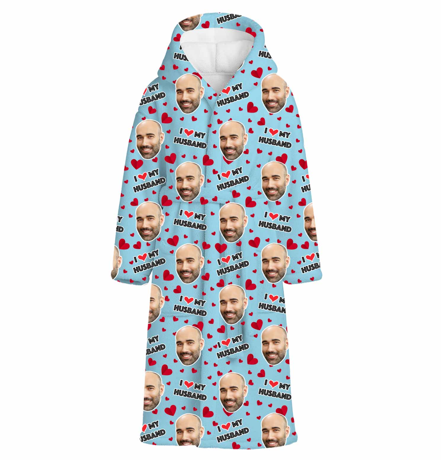 I Love My Husband Personalised Dressing Gown