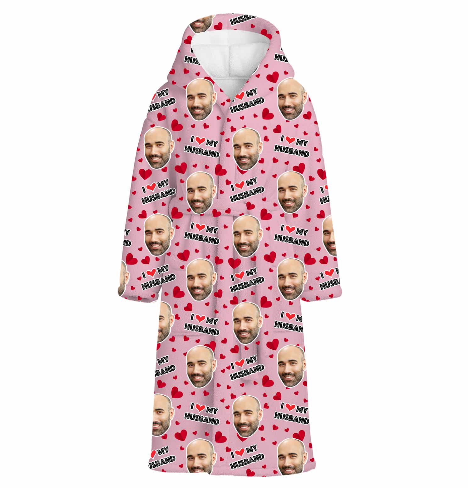 I Love My Husband Personalised Dressing Gown