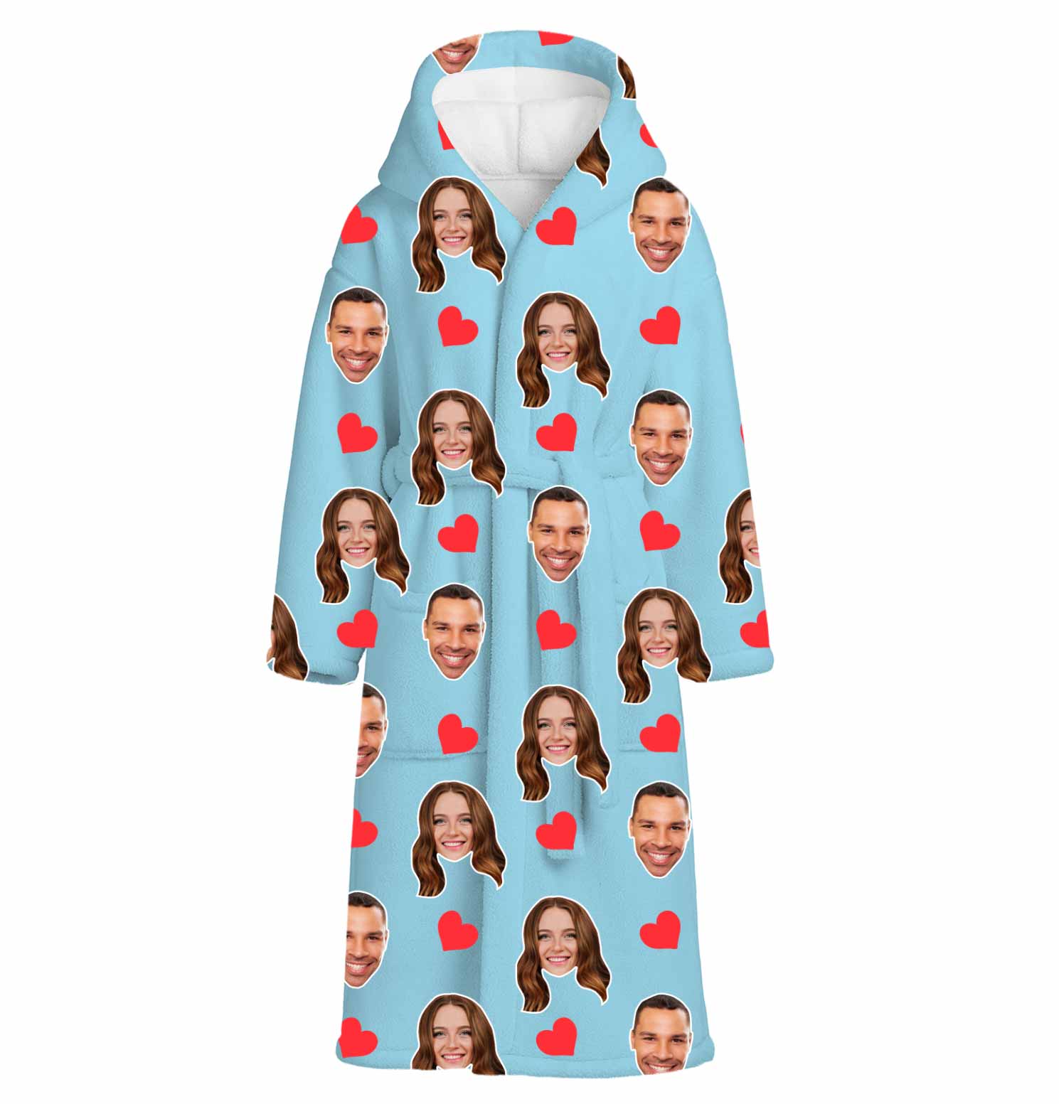 Red Hearts Personalised Dressing Gown
