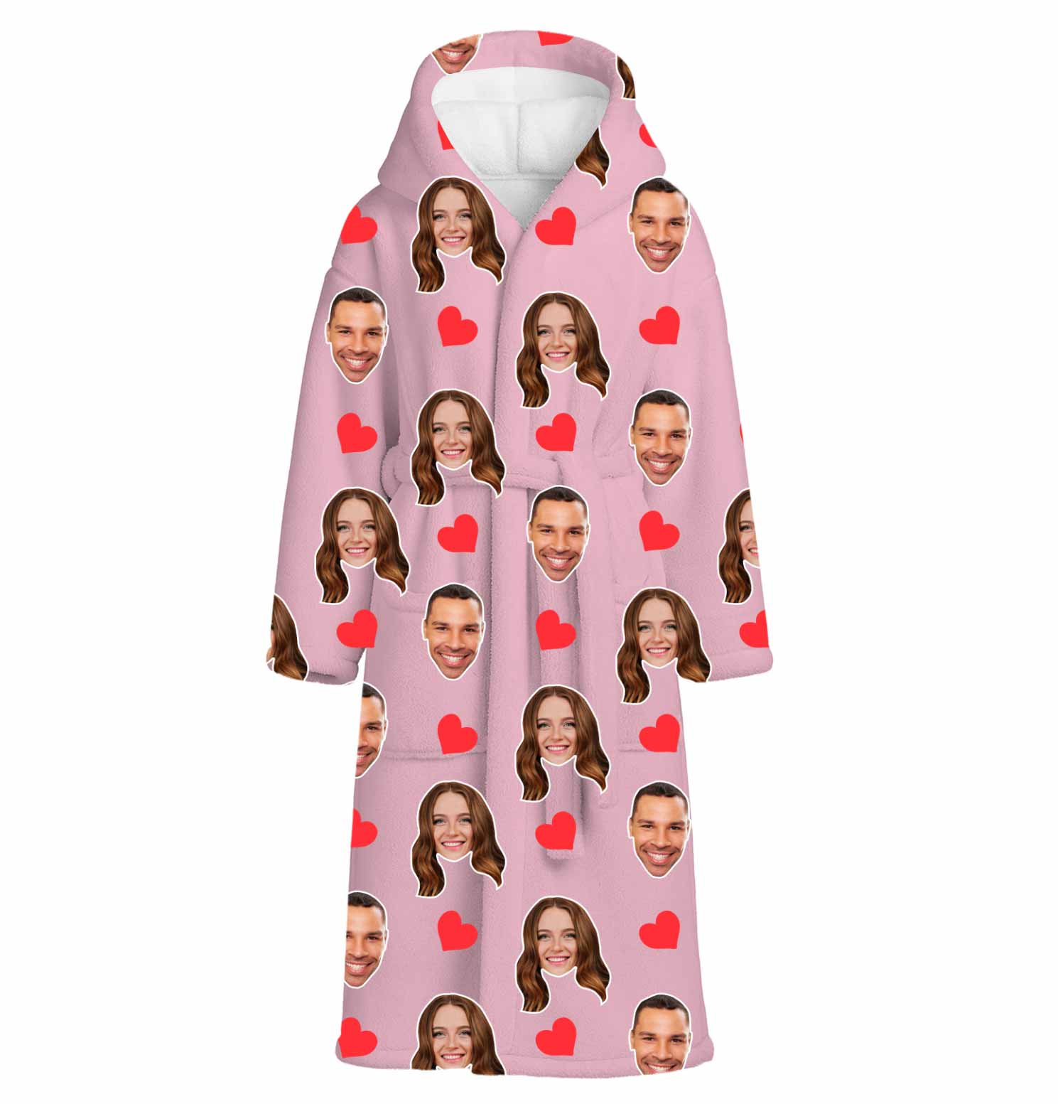 Red Hearts Personalised Dressing Gown